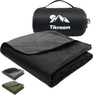 Large Waterproof Outdoor Camping Blanket, 80 x 58 inch Fleece Picnic Blankets Windproof Travel Stadium Blanket for Beaches Pets Car Camp Picnic Mat for Both Cold & Warm Weather